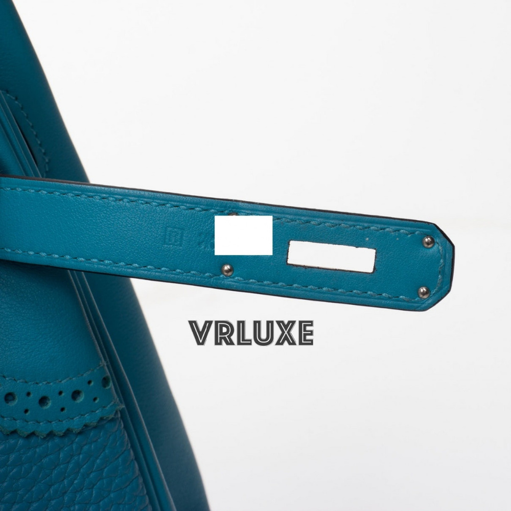 HERMES Birkin 35 Ghilliess Blue PHW Turquoise Bag - Picture 8 of 8